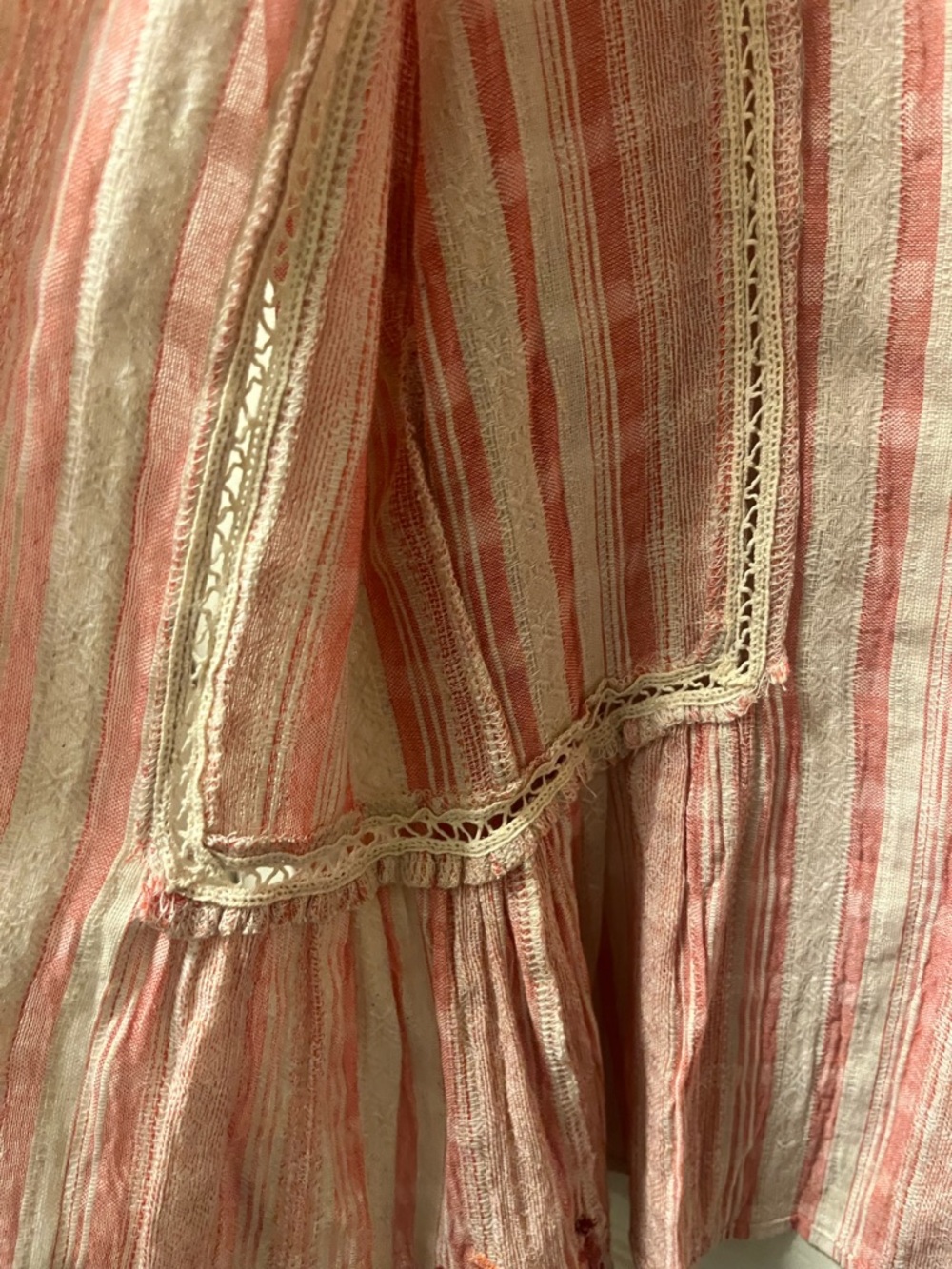 Sea and Be Seen Pink Striped Embroidered Women’s Lightweight Tunic Size Large - Picture 8 of 13